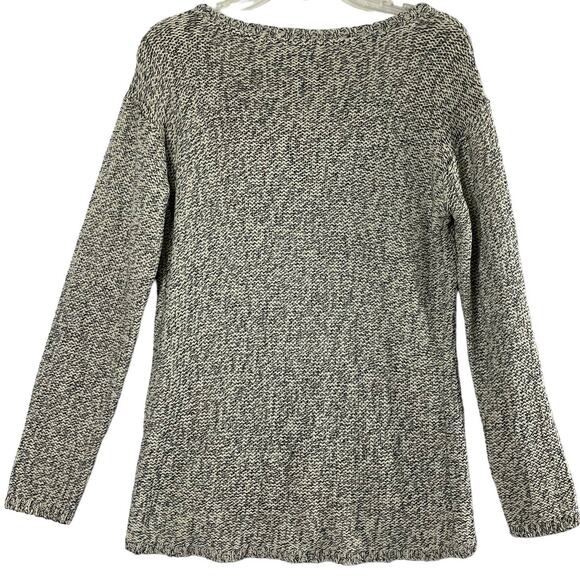 Quinn Sweater Womens Medium Zipper Accents‎ Black White Pullover Casual Cozycore - Picture 3 of 8